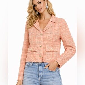 L9. Elegant Peach Tweed Jacket